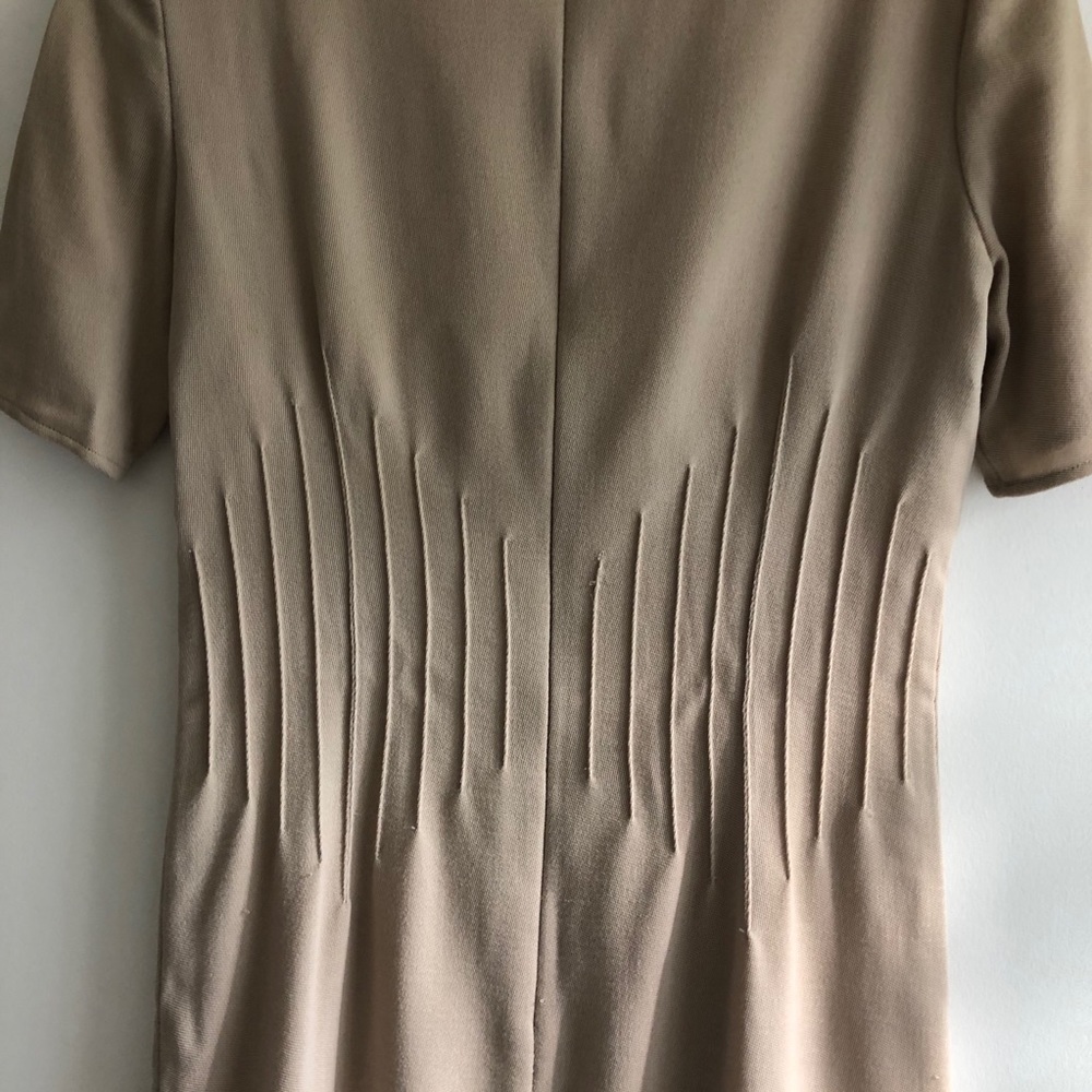 Valentino Vintage Tan Fitted Mini Dress Size 8 - Picture 10 of 15